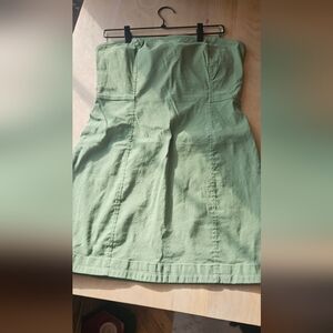 Anthropologie Maeve Strapless Green Dress - Bow is in the back of the dress